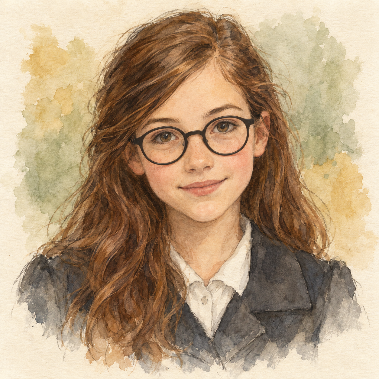 Portrait de Emma à l’aquarelle
